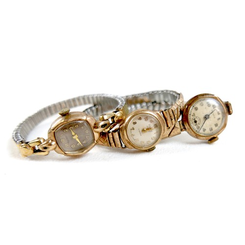 220 - A collection of lady’s wristwatches, comprising a Pierce 9ct yellow gold cased wristwatch, an Art De... 