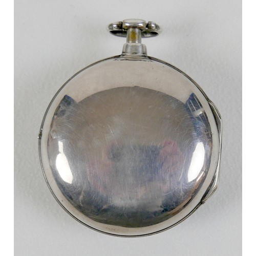 205 - A George III silver pair cased pocket watch, Farquarson, London 1791.