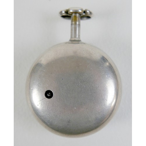 205 - A George III silver pair cased pocket watch, Farquarson, London 1791.