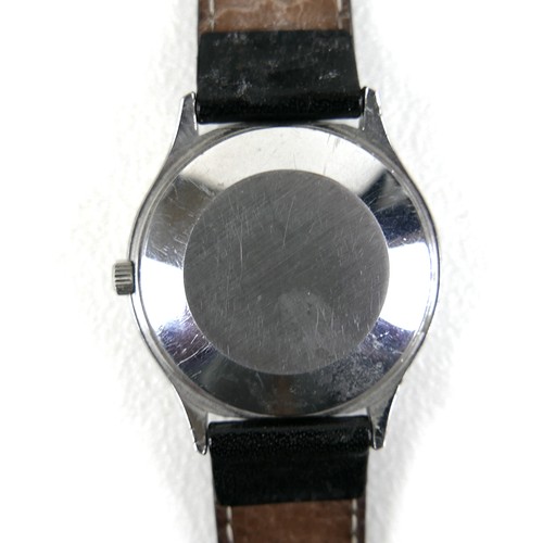 221 - A vintage Omega De Ville Quartz stainless steel wristwatch, model 192.0027, circa 1980, dark blue di... 