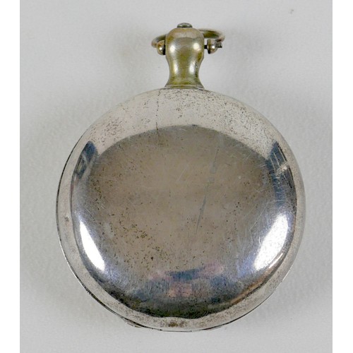 204 - A George III silver cased full hunter pocket watch, with Roman numeral dial, subsidiary dial, key wo... 