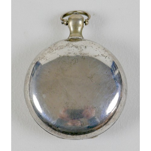 204 - A George III silver cased full hunter pocket watch, with Roman numeral dial, subsidiary dial, key wo... 