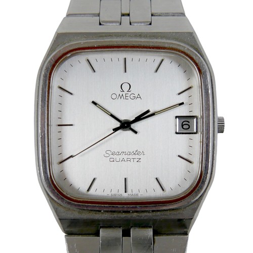 223 - A vintage Omega Seamaster Quartz stainless steel gentleman's wristwatch, circa 1980s, rounded square... 