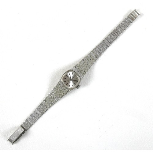 224 - A Rotary 9ct white gold cased lady's wristwatch, circa 1970s, silvered dial with silver batons, inde... 