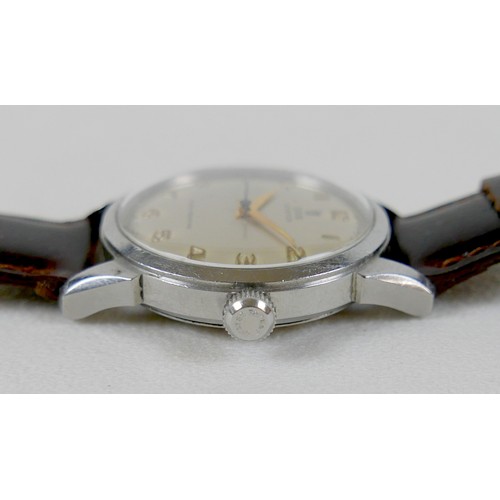 245 - A Tudor Oyster stainless steel gentleman's wristwatch, with silvered dial, gold Arabic numerals, gol... 