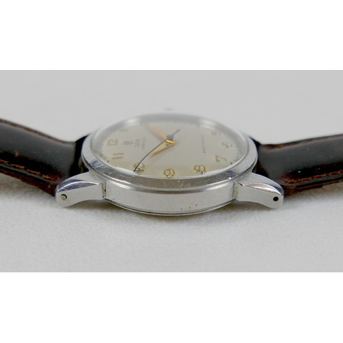 245 - A Tudor Oyster stainless steel gentleman's wristwatch, with silvered dial, gold Arabic numerals, gol... 