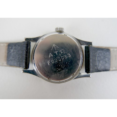 237 - A WWII Ebel stainless steel gentleman's wristwatch, silvered dial with Arabic numerals, subsidiary s... 