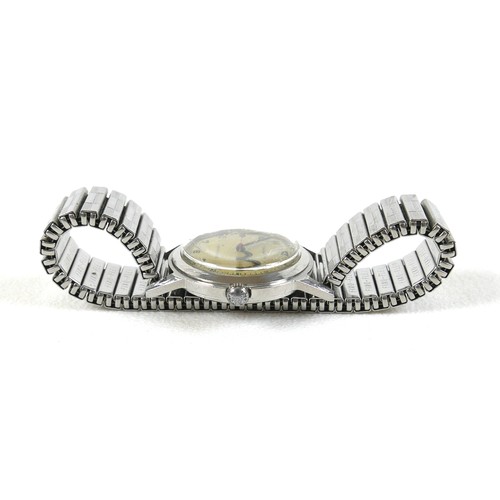 226 - A Garrard / P. Buhre stainless steel gentleman's wristwatch, circa 1957, circular champagne dial, lu... 