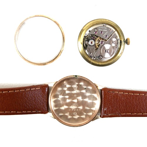 246 - A Tudor 9ct gold cased gentleman's wristwatch, with silvered dial, Tudor 17 rubies movement, Rolex c... 