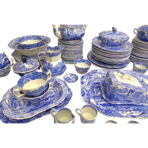 25 - A large collection of blue and white Copeland Spode Italian wares, including tureens, tea cups, plat... 