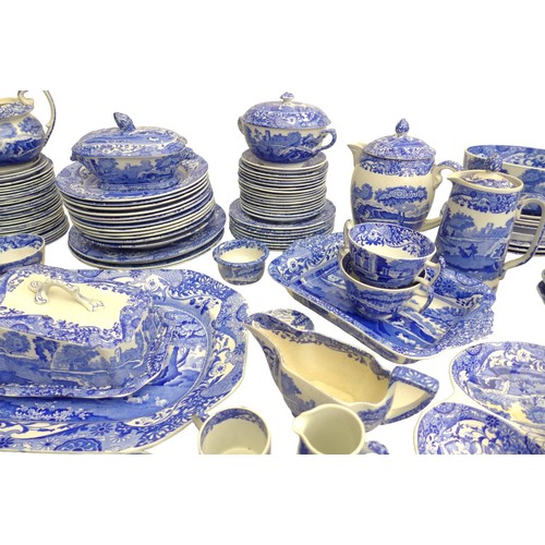 25 - A large collection of blue and white Copeland Spode Italian wares, including tureens, tea cups, plat... 
