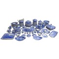 A large collection of blue and white Copeland Spode Italian wares, including tureens, tea cups, plat... 