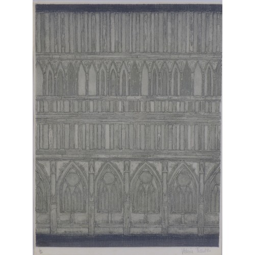 159 - Valerie Thornton (British, 1931-1991): a limited edition architectural study, coloured etching on pa... 