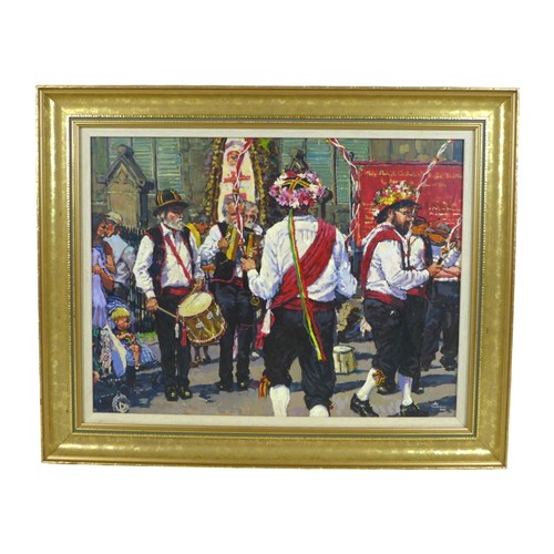 169 - Albert Grice (20th century): 'Rush Cart Sunday', oil on canvas, dated 2001, signed lower right corne... 