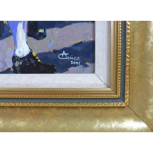 169 - Albert Grice (20th century): 'Rush Cart Sunday', oil on canvas, dated 2001, signed lower right corne... 