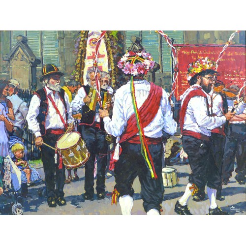 169 - Albert Grice (20th century): 'Rush Cart Sunday', oil on canvas, dated 2001, signed lower right corne... 