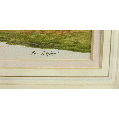 167 - John T Holmes (British, b.1937): Two wildlife pictures, 'Mallards Landing', watercolour, signed lowe... 