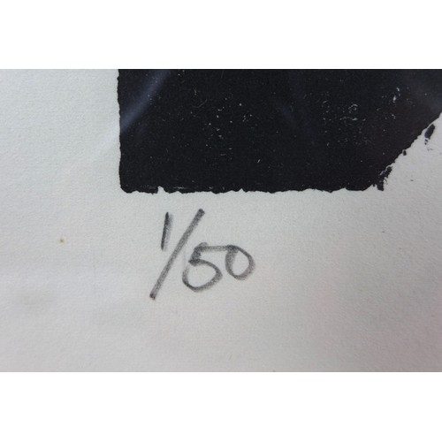 171 - Wayne Robinson (20th century): 'Boredom', a limited edition wood cut print, 1/50, pencil signed lowe... 