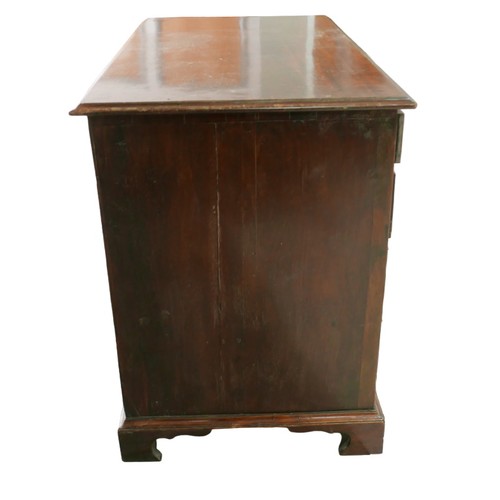 257 - A Victorian mahogany knee-hole desk, with single middle drawer flanked by two banks of four drawers,... 