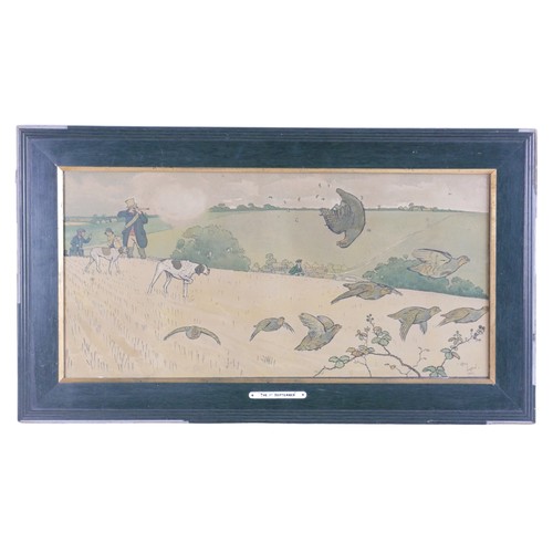 151 - After Cecil Aldin (1870-1935): '1st September' print, 29.5 by 60.5cm, with handwritten label verso '... 