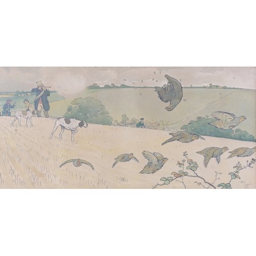 151 - After Cecil Aldin (1870-1935): '1st September' print, 29.5 by 60.5cm, with handwritten label verso '... 