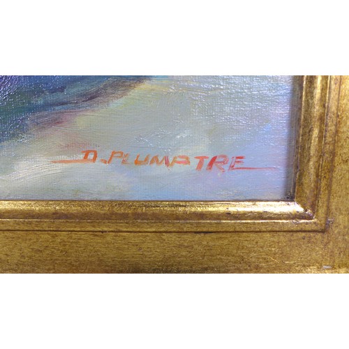 170 - D. Plumptre (20th century): The Jurassic Coast, Dorset, oil on canvas, 60 by 90cm, gilt framed, 79.5... 