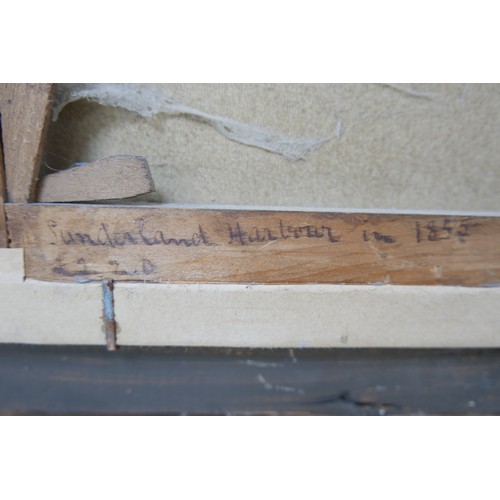 176 - British school (19th century): 'Sunderland Harbour' oil on canvas, unsigned but titled and dated ver... 