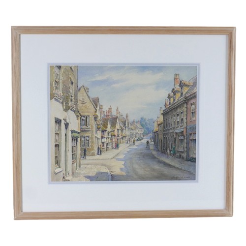 193 - Wilfrid Rene Wood (British, 1888-1976): a view of Stamford, depicting a particularly fine detailed v... 