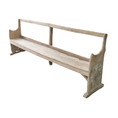 261 - A country made vintage pine bench, a/f, 240.5 by 45.5 by 87cm high.