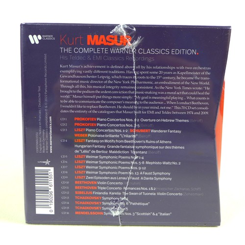 121 - Kurt Masur: The Complete Warner Classics Edition, a 70 CD boxset, sealed.