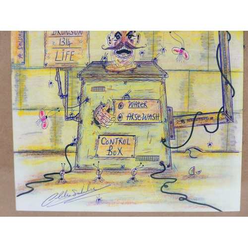 165 - Charles Bronson (British, b. 1952): 'A Day in the Life', a pen, highlighter, and crayon on paper dra... 