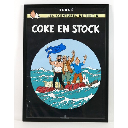 160 - A vintage French poster, Les Aventures de Tintin, Coke en Stock, published by Editions Hazan, Herge-... 
