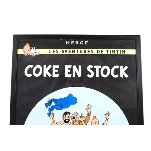 160 - A vintage French poster, Les Aventures de Tintin, Coke en Stock, published by Editions Hazan, Herge-... 