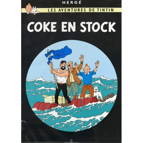 160 - A vintage French poster, Les Aventures de Tintin, Coke en Stock, published by Editions Hazan, Herge-... 