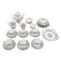 A Copeland Spode Chinese Rose pattern part tea service, with over 30 pieces including tea pot, sugar... 