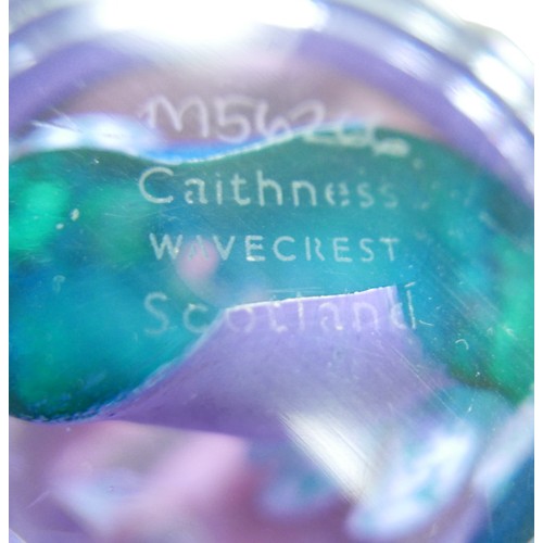 9 - A collection of six paperweights, comprising four Caithness paperweights, 'Wavecrest, 'Sea Dance', '... 