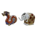 Two Royal Crown Derby paperweights, comprising an Imari Indian elephant, together with a dragon, bot... 