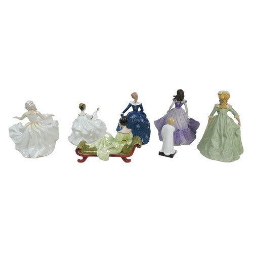 41 - A collection of Royal Doulton ladies figurines, comprising 'Sweet Seventeen', HN2734, 'Darling', HN1... 