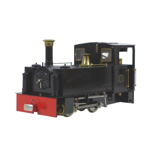 A G-gauge Roundhouse Engineering gas-powered radio controlled 0-4-0 locomotive in black, without controller, serial no. PFP6266, 25.5 by 11.5 by 14.5cm high.