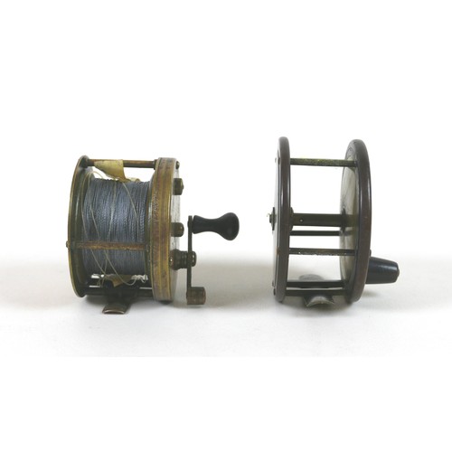 A pair of salmon fly reels, one marked 'G. Little & Co. Makers to