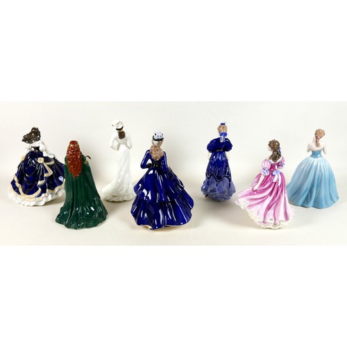 49 - A group of seven figurines, comprising Coalport 'Literary Heroines, Lorna', 1744/2500, 'Kate', CW615... 