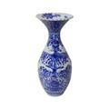 A 20th century Japanese porcelain blue and white baluster vase, with no marks to its base, 17.5 by 4... 
