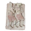 An archaic style terracotta relief of two Ipotane figures, of rectangular form, 30.5 by 42 by 13cm, ... 