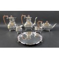A five piece Elizabeth II silver tea and coffee service, Roberts & Belk, Sheffield 1968, comprising ... 
