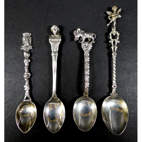 4 - A collection of silver, white metal, and plated wares, comprising two silver plated pheasants, 13.5c... 