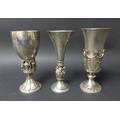 Three limited edition ERII commemorative Aurum silver goblets, comprising a '900th anniversary in 19... 