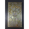 A William IV silver gilt card case, with applied oval crest of an 'M' with crown surmount, within a ... 