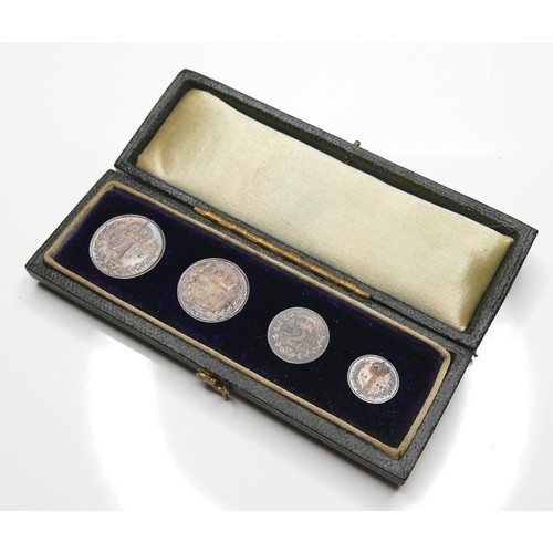 72 - A set of Victorian Maundy Money, comprising 1d, 2d, 3d, and 4d, minted 1, 2, 3 and 4, dated 1898 and... 