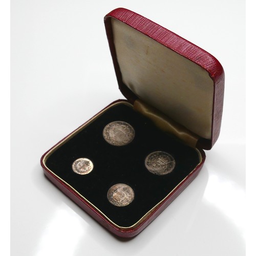 71 - A set of George V Maundy Money, comprising 1d, 2d, 3d, and 4d, minted 1, 2, 3 and 4, dated 1927 and ... 