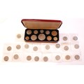 An Elizabeth II Royal Mint 1953 Coronation ten-coin proof set, crown to farthing, in original fitted... 